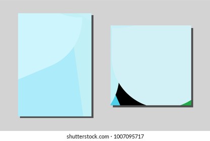 Light Blue, Greenvector cover for Envelopes. Booklet with textbox on colorful abstract background. New design for a poster, banner of your website.