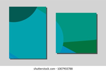 Light Blue, Greenvector cover for Envelopes. Abstract booklet on colored background with gradient. Pattern can be used as a template for calendars.