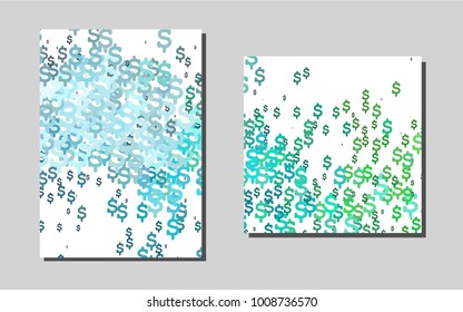 Light Blue, Greenvector cover for Envelopes. Web interface on abstract background with colorful gradient. Pattern can be used as a template for calendars.