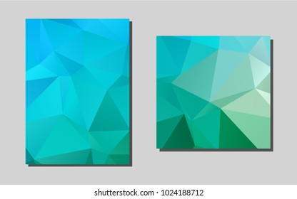 Light Blue, Greenvector cover for Envelopes. Beautiful colored sample in A4 size. Completely new template for your brand book.