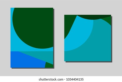 Light Blue, Greenvector cover for Envelopes. Glitter abstract design concept with text box. Completely new template for your brand book.