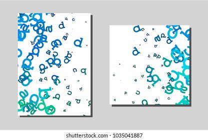 Light Blue, Greenvector cover for Envelopes. Blurred decorative design in abstract style with textbox. New design for a poster, banner of your website.