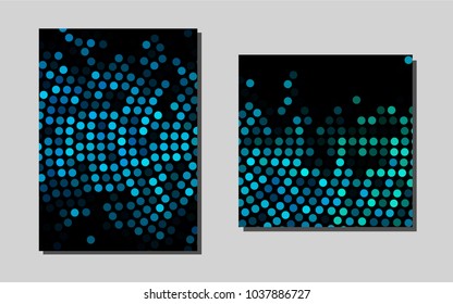 Light Blue, Greenvector cover for Envelopes. Glitter abstract design concept with text box. Completely new template for your brand book.