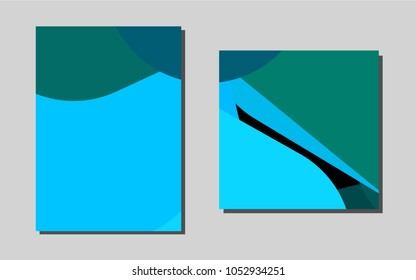 Light Blue, Greenvector cover for Envelopes. Abstract booklet on colored background with gradient. Beautiful design for cover of notepads.