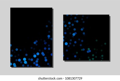 Light Blue, Greenvector cover for Envelopes. Beautiful colored sample in A4 size. Pattern for beautiful business cards, folders.