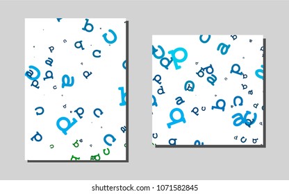Light Blue, Greenvector layout for Leaflets. Booklet with textbox on colorful abstract background. Pattern can be used as a template for calendars.
