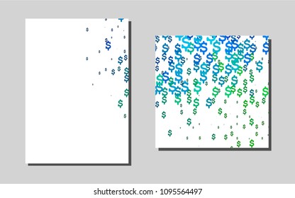 Light Blue, Greenvector layout for Leaflets. Abstract booklet on colored background with gradient. Pattern for ads, leaflets, labels of your business.