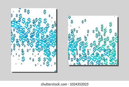 Light Blue, Greenvector pattern for posters. Beautiful colored sample in A4 size. Pattern for beautiful business cards, folders.