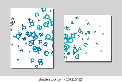 Light Blue, Greenvector pattern for posters. Glitter abstract design concept with text box. The pattern can be used for any ad, booklets.