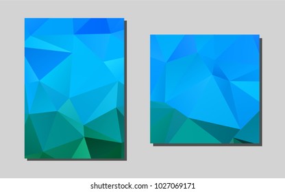 Light Blue, Greenvector template for landing pages. Beautiful colored sample in A4 size. Pattern for beautiful business cards, folders.