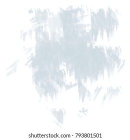 light blue grey dry paint brush strokes pattern with fringed areas on white background, vector illustration