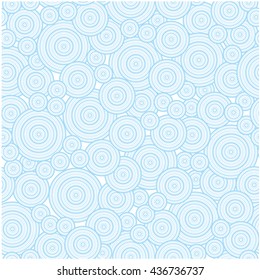 Light blue groovy circles seamless pattern.