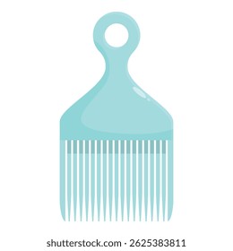 Light blue hair coloring brush with handle for professional hair dyeing isolated on white background