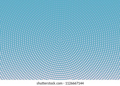 Light Blue halftone background. Digital gradient. Abstract backdrop with circles, point, dots. Dotted pattern. Futuristic panel Vector illustration