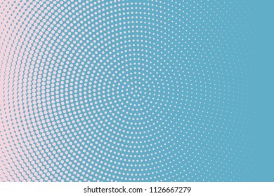 Light Blue halftone background. Digital gradient. Abstract backdrop with circles, point, dots. Dotted pattern. Futuristic panel Vector illustration