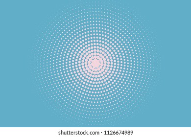 Light Blue halftone background. Digital gradient. Abstract backdrop with circles, point, dots. Dotted pattern. Futuristic panel Vector illustration