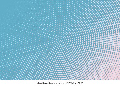Light Blue halftone background. Digital gradient. Abstract backdrop with circles, point, dots. Dotted pattern. Futuristic panel Vector illustration