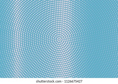 Light Blue halftone background. Digital gradient. Abstract backdrop with circles, point, dots. Dotted pattern. Futuristic panel Vector illustration
