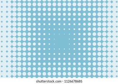 Light Blue halftone background. Digital gradient. Abstract backdrop with circles, point, dots. Dotted pattern. Futuristic panel Vector illustration