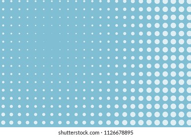 Light Blue halftone background. Digital gradient. Abstract backdrop with circles, point, dots. Dotted pattern. Futuristic panel Vector illustration