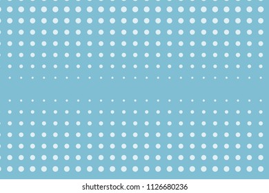 Light Blue halftone background. Digital gradient. Abstract backdrop with circles, point, dots. Dotted pattern. Futuristic panel Vector illustration