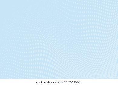 Light blue Halftone dotted background. Pop art style. Retro pattern with circles, dots, design element for web banners, posters, cards, Wallpaper, backdrops, sites.  Vector illustration