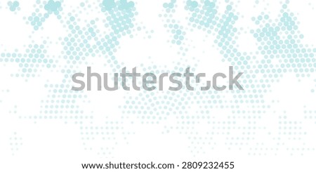 Light blue halftone world map formed from circular dots on a white background, offering an abstract, technology-inspired global backdrop ideal for presentations, websites, infographics, corporate design and marketing.
