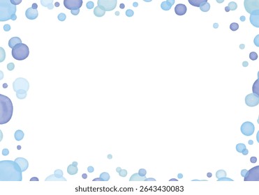 Light blue hand painted watercolor bubble frame