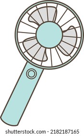 Light blue handy fan color illustration