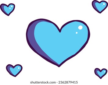 light blue heart illustration vector editable art