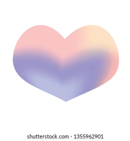 Light blue heart isolated on white background. Gradient pastel colors