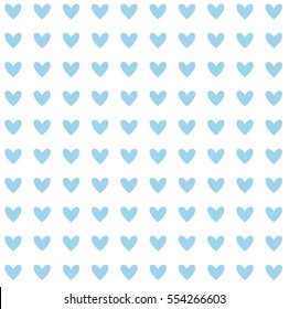 Light Blue Heart Pattern On A White Background.