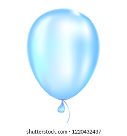 Light blue helium balloon Birthday baloon flying for party and celebrations Isolated on white background. Vector illustration for your design and business