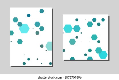 Light BLUE hexagon vector background for presentations. Abstract booklet on colored background with gradient. Pattern for beautiful business cards, folders.