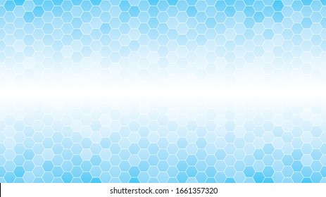 Light blue hexagonal mosaic background for business presentation. HD 16x9 vector pattern.