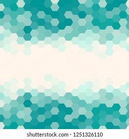 light blue hexagons layout for advertising