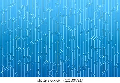 Light blue high tech vector circuit board background. Detailed circuit board pattern. Vector illustration for your graphic design.