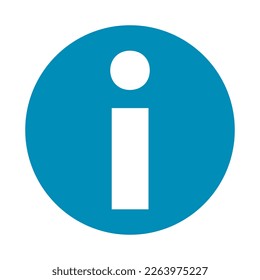 Icono de información azul claro. Guía. Vector.