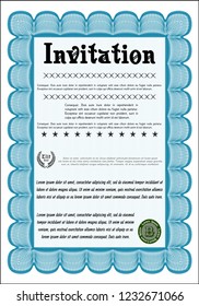 Light blue Invitation. With background. Nice design. Customizable, Easy to edit and change colors. 