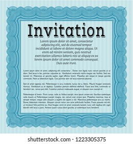 Light blue Invitation. Modern design. Vector illustration. With complex background. 