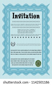 Light blue Invitation. Nice design. With quality background. Customizable, Easy to edit and change colors. 
