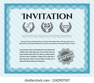 Light blue Invitation. Nice design. Detailed. With quality background. 