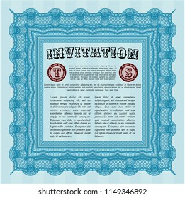 Light blue Invitation. With quality background. Retro design. Vector illustration. 