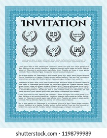 Light blue Invitation. With quality background. Perfect design. Detailed. 