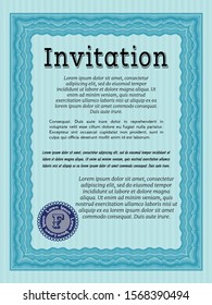 Light blue Invitation. With quality background. Superior design. Customizable, Easy to edit and change colors. 