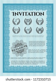 Light blue Invitation template. Customizable, Easy to edit and change colors. Printer friendly. Superior design. 