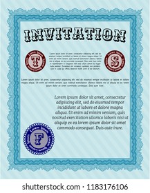 Light blue Invitation template. Customizable, Easy to edit and change colors. With quality background. Excellent design. 