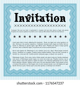 Light blue Invitation template. With quality background. Customizable, Easy to edit and change colors. Modern design. 