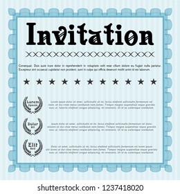 Light blue Invitation template. With quality background. Vector illustration. Excellent design. 