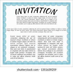 Light blue Invitation. Vector illustration. With quality background. Money Pattern. 